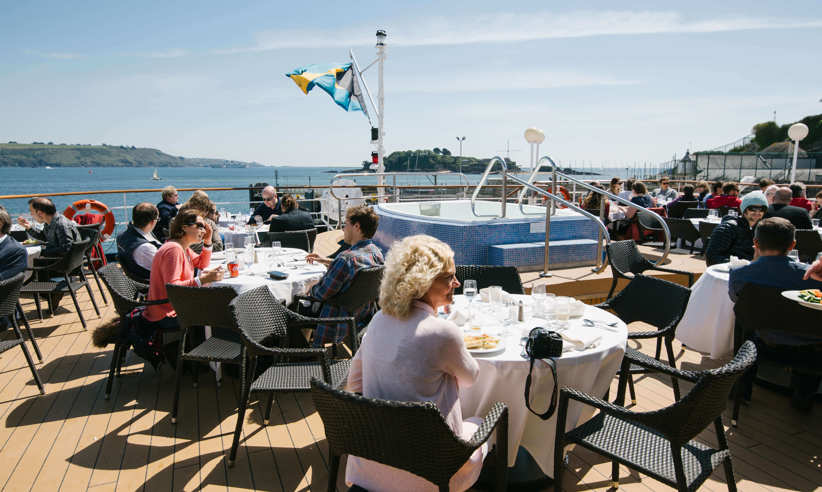 Enjoying the sunshine on deck