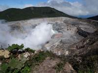 Steaming crater of Poas Volcano, a striking natural landmark near Alajuela. 