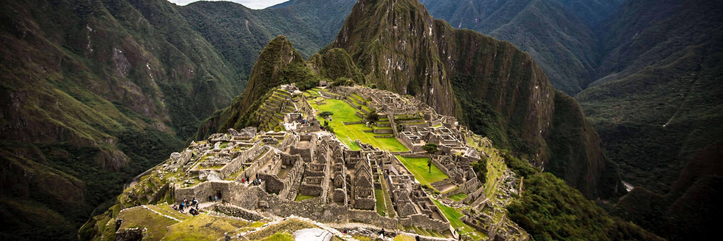Panoramic view Machu Picchu Inca 