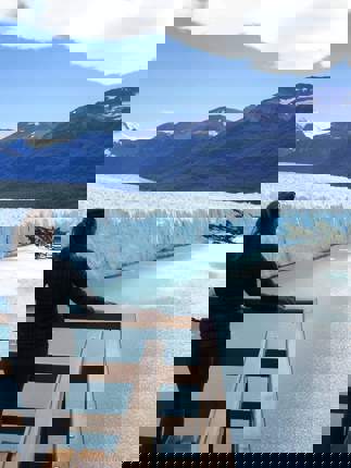Scenic glacier view from the Perito Moreno lookout in Patagonia, Argentina. 