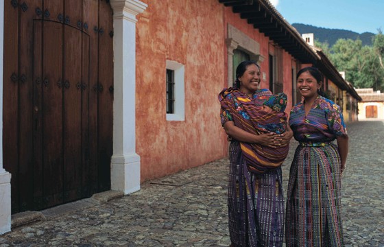Antigua ladies in local weavings